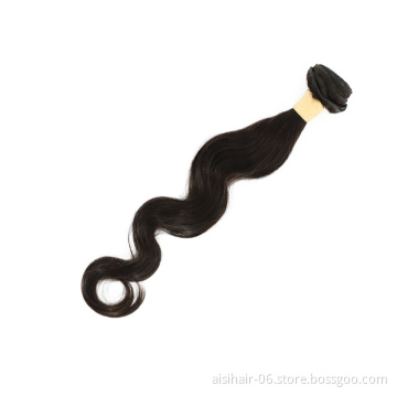Aisi Hair Hotselling Best Quality Wholesale Vendor Natural Black Color Body Wave 100%  Brazilian Human Hair Weave Bundles